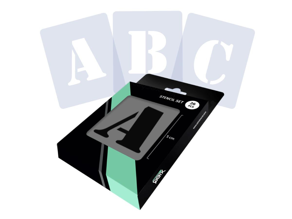 Letter stencil set Upper Case 5 cm hoog 26 stuks Qbix