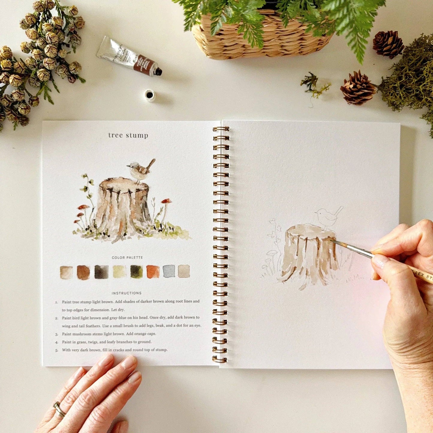 Aquarelverf werkboek - Bosland - emily lex studio watercolor workbook