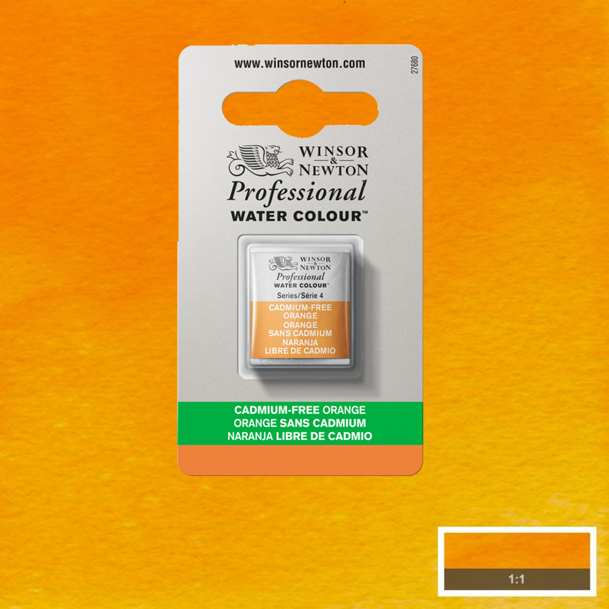 Cadmium FREE Orange napje 899 S4 Artist's Aquarel Winsor & Newton