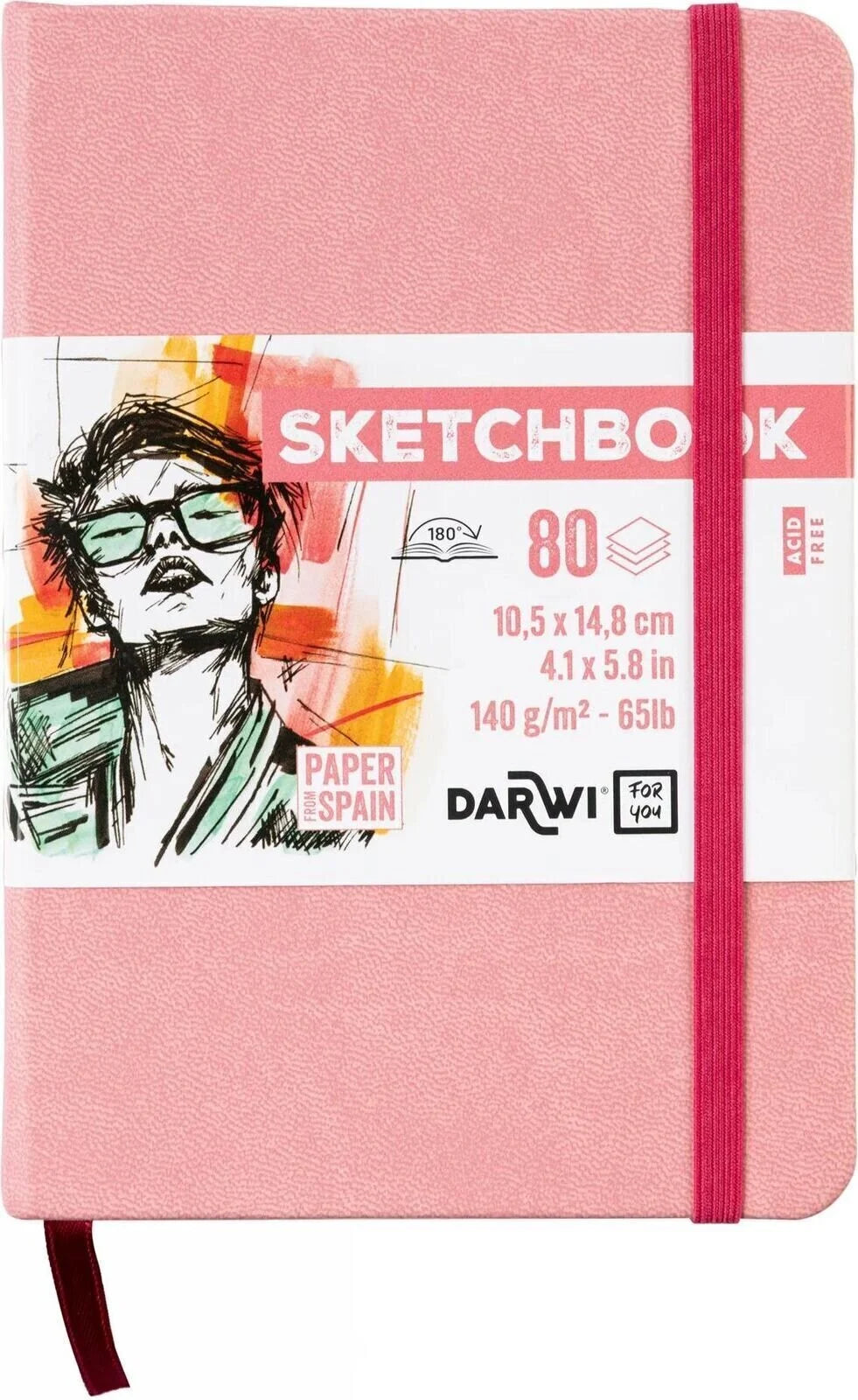 Dummie Darwi Roze A6 (10,5x14,8 cm) wit papier 80 vellen 140 gram