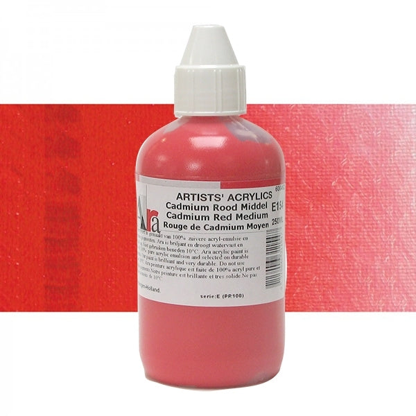 ARA 250ml  E154  CADMIUM ROOD MIDDEL Artists Acrylics