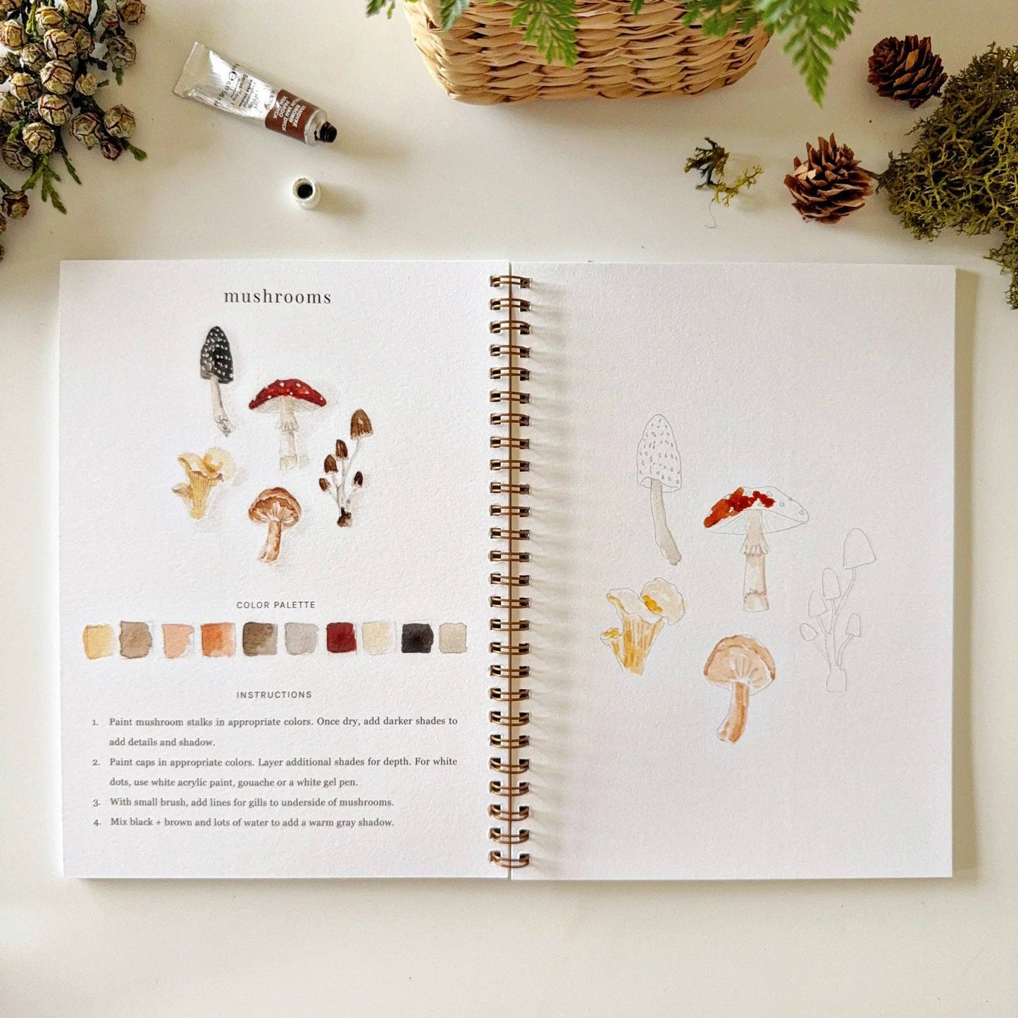 Aquarelverf werkboek - Bosland - emily lex studio watercolor workbook