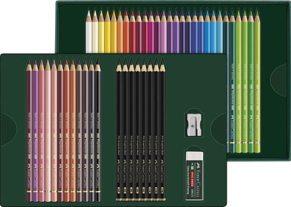 Faber-Castell tekenset - Polychromos en Pitt Grafiet Matt 50-delig