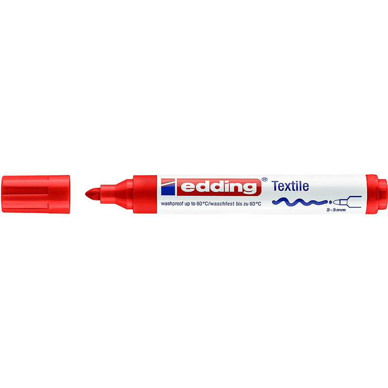 Textielstift 4500 Rood 02 ronde punt Edding