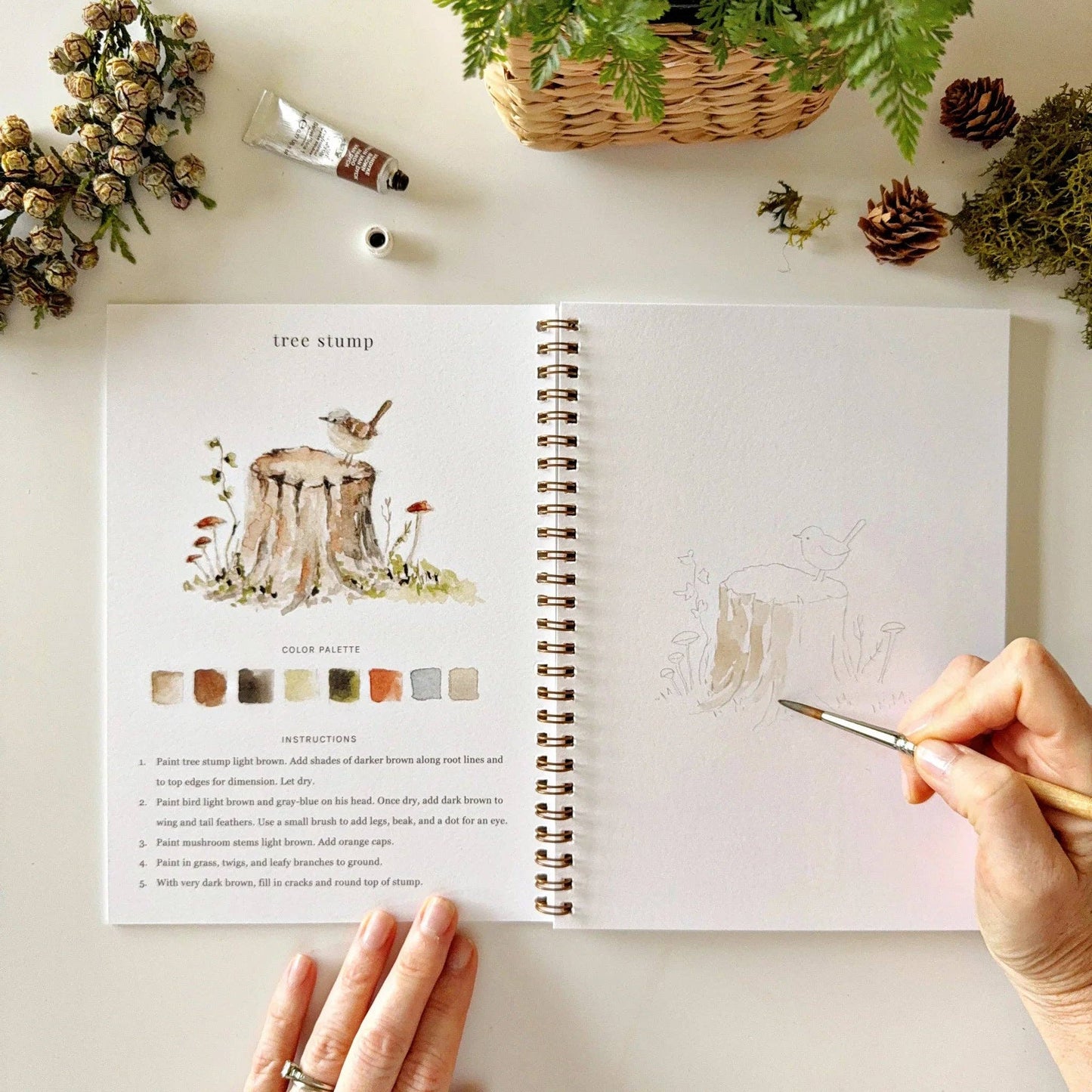 Aquarelverf werkboek - Bosland - emily lex studio watercolor workbook