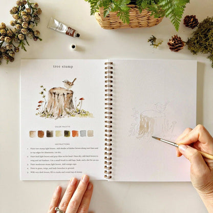Aquarelverf werkboek - Bosland - emily lex studio watercolor workbook
