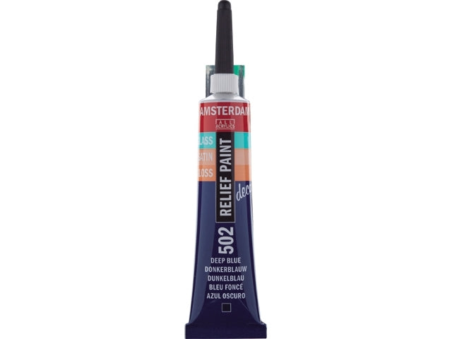 Reliëfverf Amsterdam Deco 20ml - 502 Donkerblauw