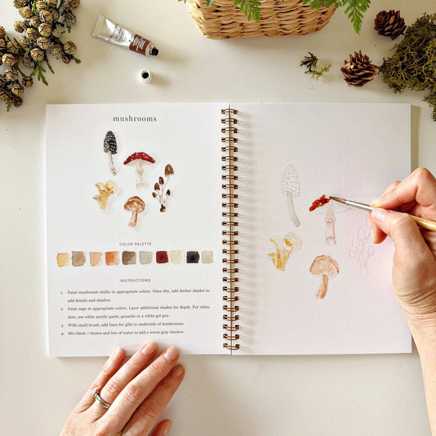 Aquarelverf werkboek - Bosland - emily lex studio watercolor workbook