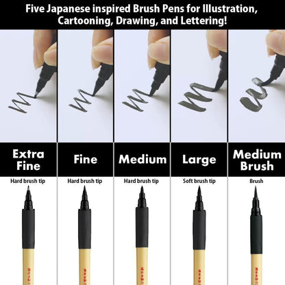 Kuretake Bimoji Fude Pen zwarte inkt, hard brush