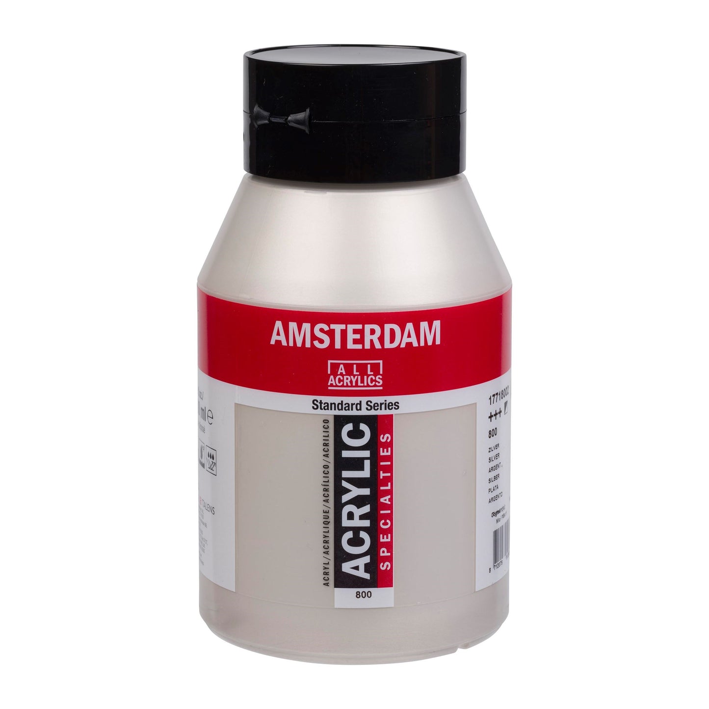 800 Zilver 1 liter Acryl 1000ml  pot Amsterdam S2