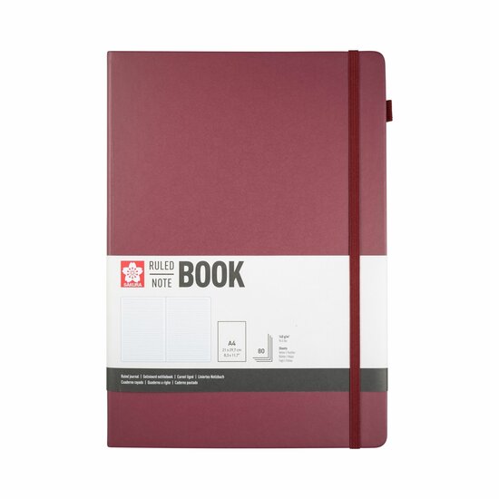 Dummy Bordeaux Rood A4 80 vellen lined Sakura
