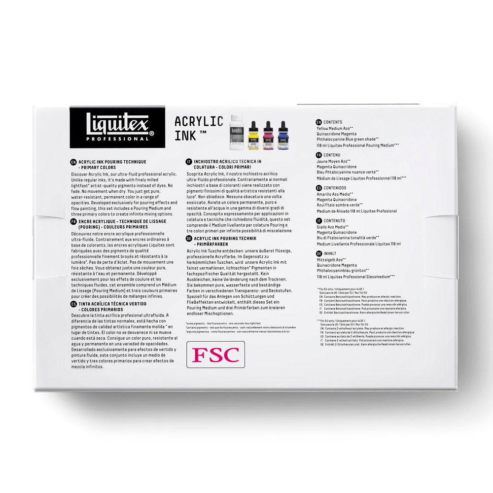 Liquitex Ink! set primaire kleuren