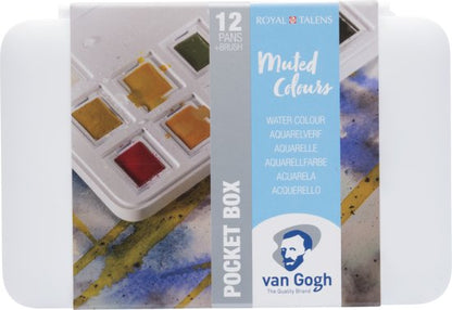 Pocketbox Muted Colours 12 napjes Aquarel verf Van Gogh Set