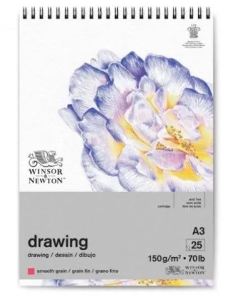A3 Smooth Surface 150 gr. Tekenblok Spiraal 25 vel Winsor & Newton