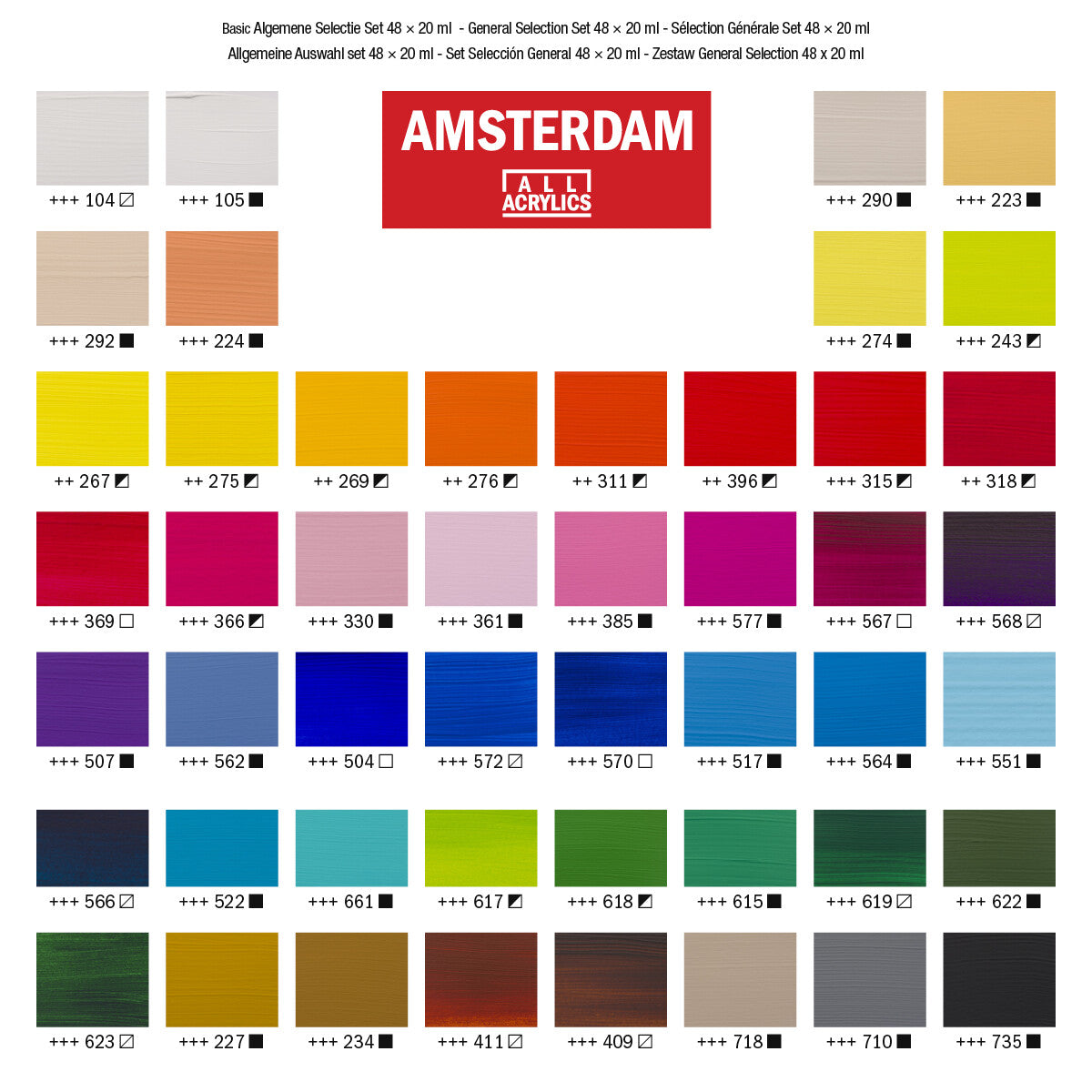 Amsterdam Acrylverf Set 48 x 20 ml