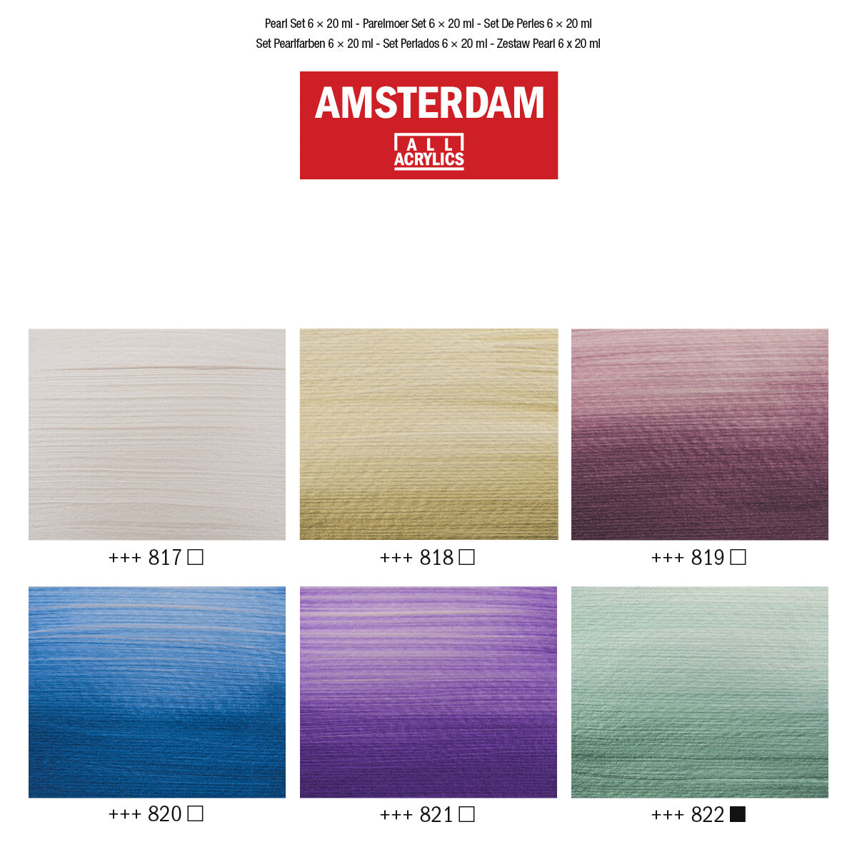 Amsterdam Acrylverf Set 6 x 20 ml parelmoer