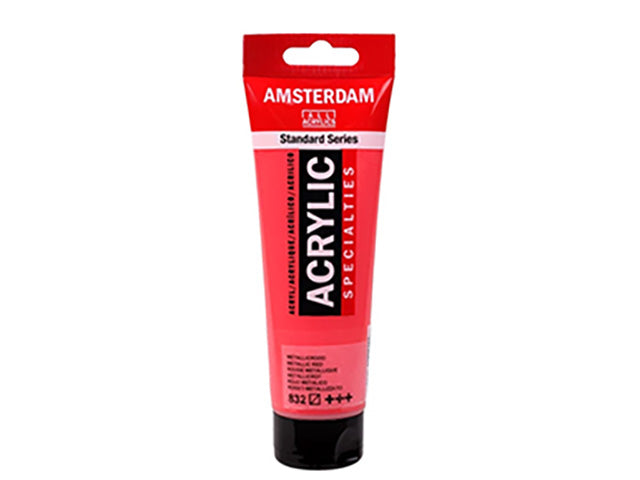 832 Metallic Rood 120 ml Tube Acrylverf Amsterdam