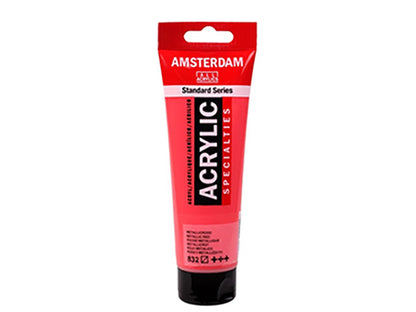 832 Metallic Rood 120 ml Tube Acrylverf Amsterdam