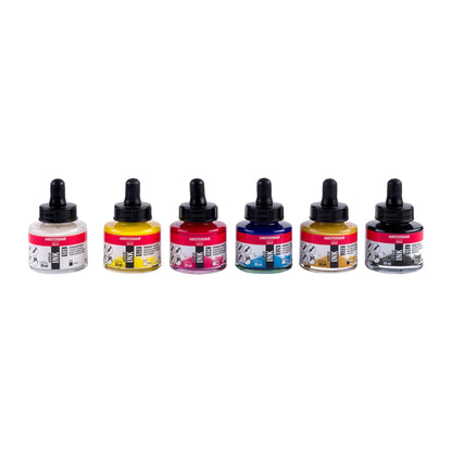 Acryl Inkt Basis set 6x30 ml Amsterdam