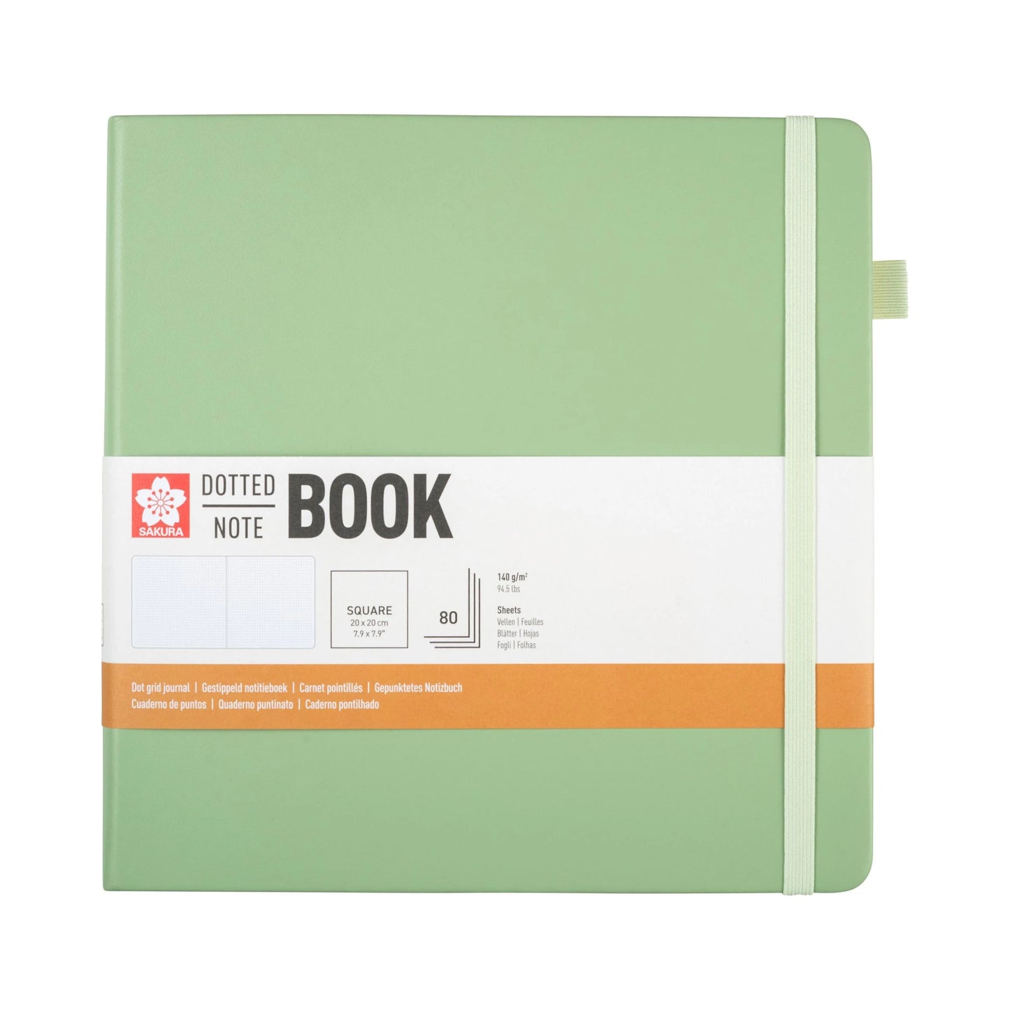 Dummy Licht groen 20x20 cm 80 vellen dotted Sakura