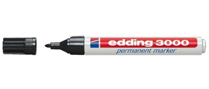 Edding 3000 Zwart 001 rond 1,5-3 mm Permanent Marker