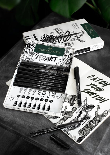 Faber Castell schets set 8 pennen inlc schetsboek