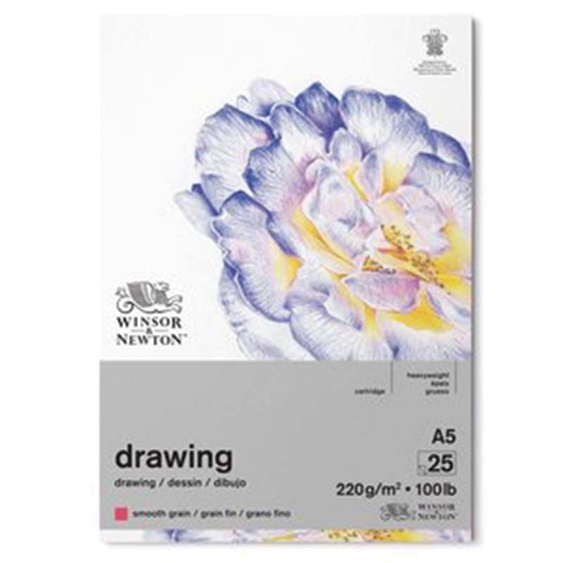 A5 Smooth Surface 220 gr. Tekenblok Gelijmd 25 vel Winsor & Newton