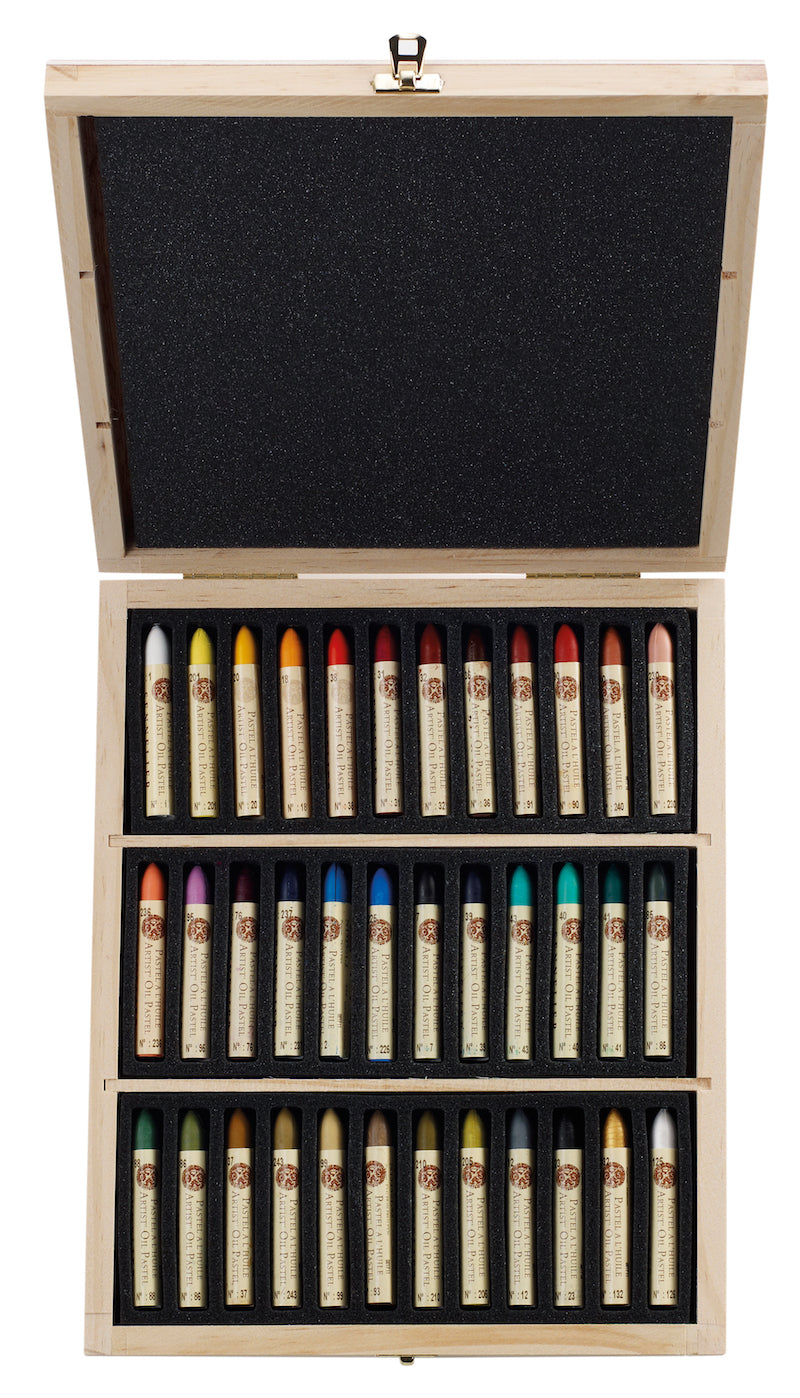 Set 36  houten koffer Oliepastels Sennelier