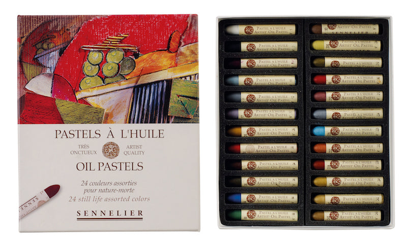 Set 24 "Stilleven"  kartonnen doos Oliepastels Sennelier