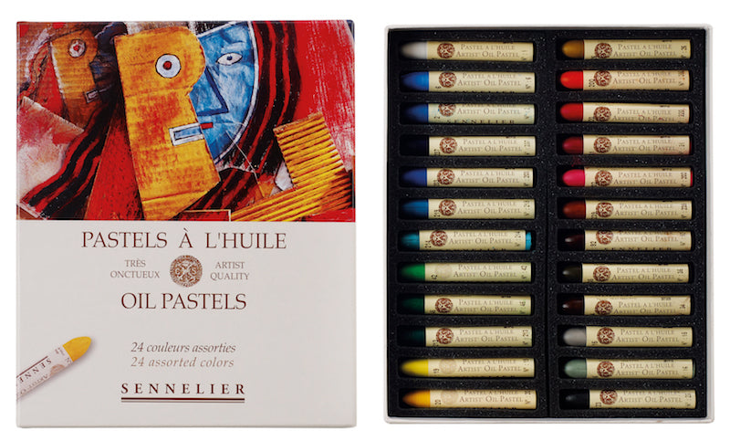 Set 24 "Universele"   kartonnen doos Oliepastels Sennelier