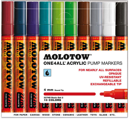 227HS Basic Set 2 - 4mm (x10) Molotow One4All Acryl Marker