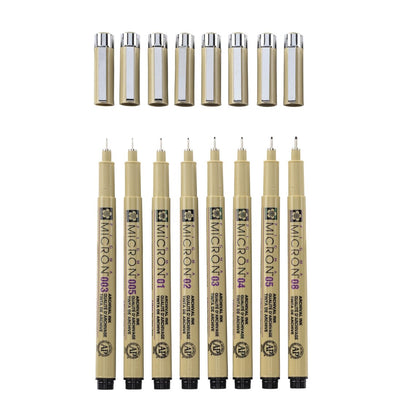 Pigma Micron 8 set Fineliners ZWART Sakura