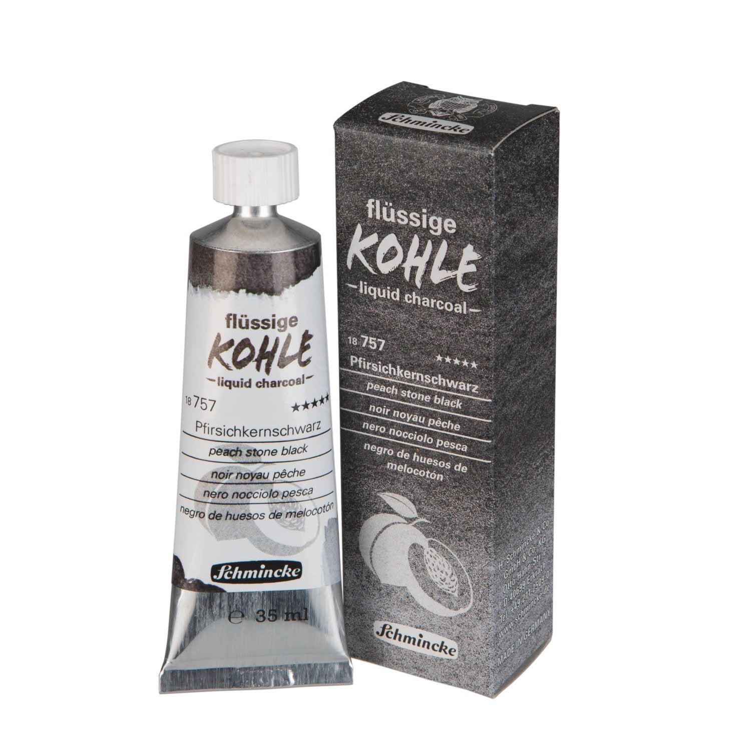 Liquid Charcoal - Peach Stone Black 35ml Vloeibare Houtskool Schmincke