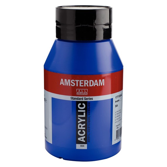 504 Ultramarijn 1 liter Acryl 1000ml  pot Amsterdam