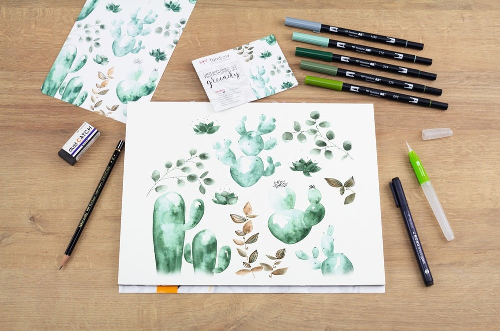 Tombow Greenery watercolouring set