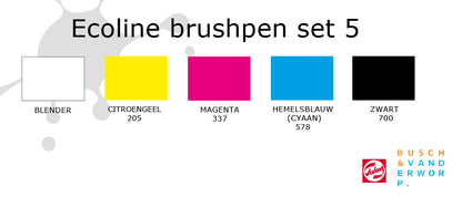 Ecoline brushpen set 5 "Primary"