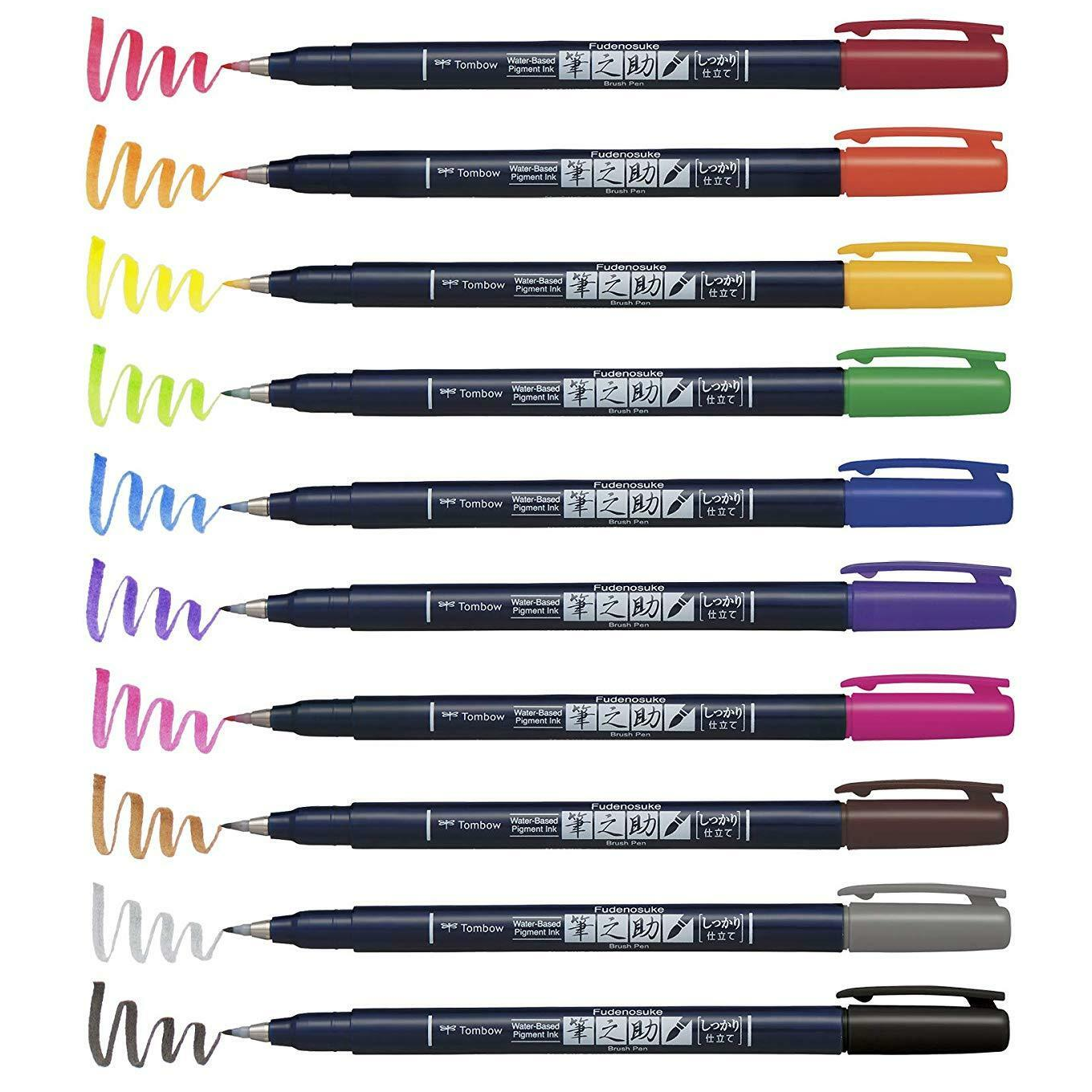 Tombow 10 Set Fudenosuke Gekleurd