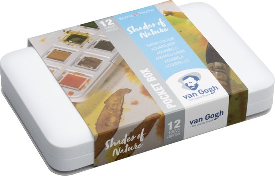 Pocketbox Shades of Nature Colours 12 napjes Aquarel verf Van Gogh Set