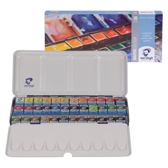 Van Gogh Waterverf set 36 napjes metalen blik Aquarelverf