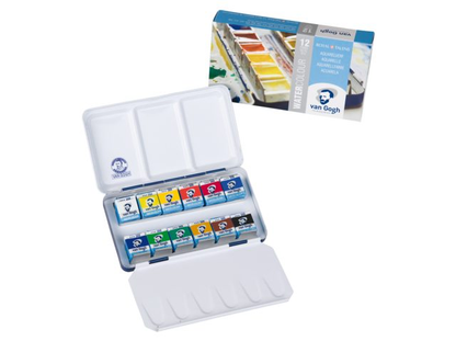 Van Gogh Waterverf set 12 napjes metalen blik Aquarelverf