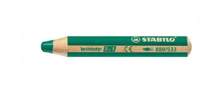 Woody 3 in 1 Kleurpotlood dark green