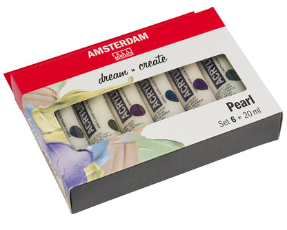 Amsterdam Acrylverf Set 6 x 20 ml parelmoer