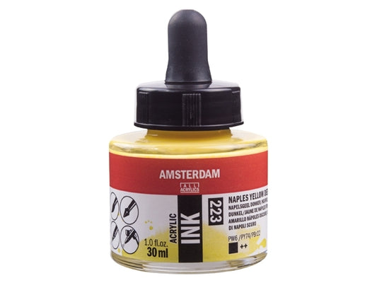 Napsgeel donker 223  Amsterdam Acryl Inkt 30 ml.