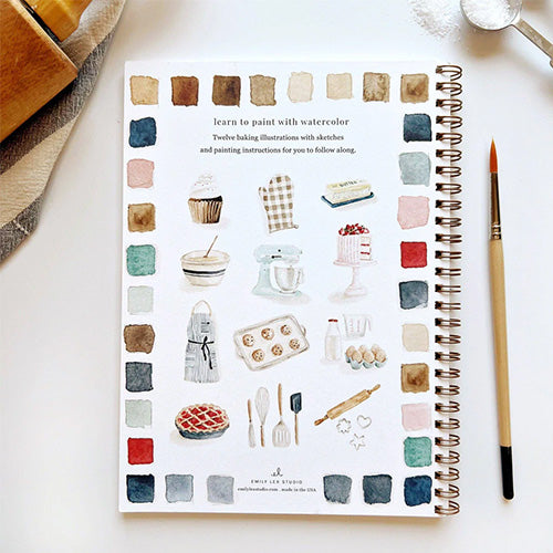 Aquarelverf werkboek - Baking - emily lex studio watercolor workbook