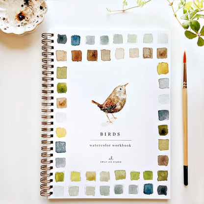 Aquarelverf werkboek - Birds - emily lex studio watercolor workbook
