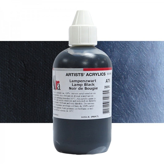 ARA 250ml  A75 LAMPENZWART Artists Acrylics