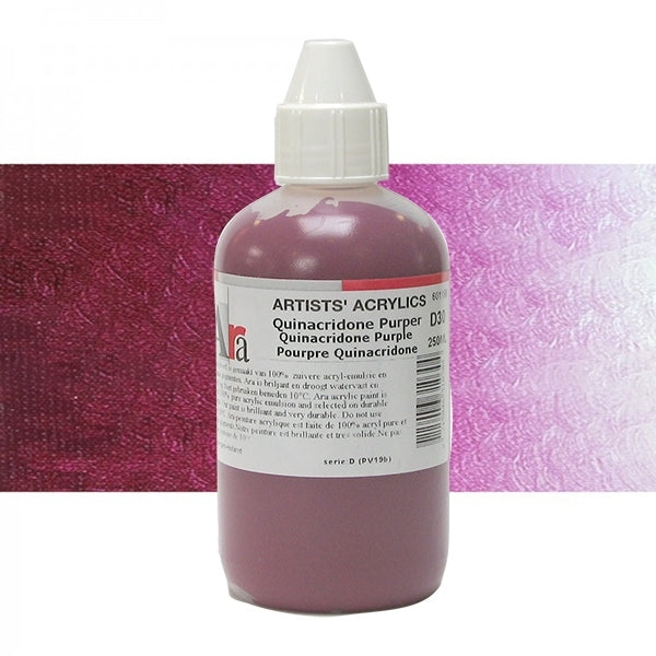 ARA 250ml  D30  QUINACRIDONE PURPER Artists Acrylics