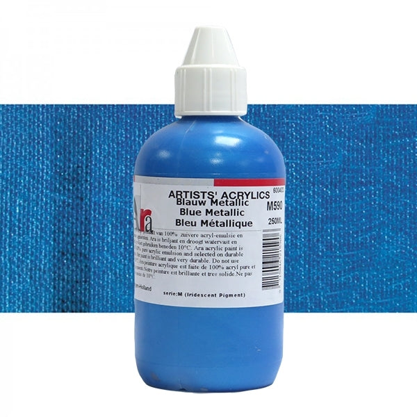 ARA 250ml  M590  BLAUW METALLIC Artists Acrylics