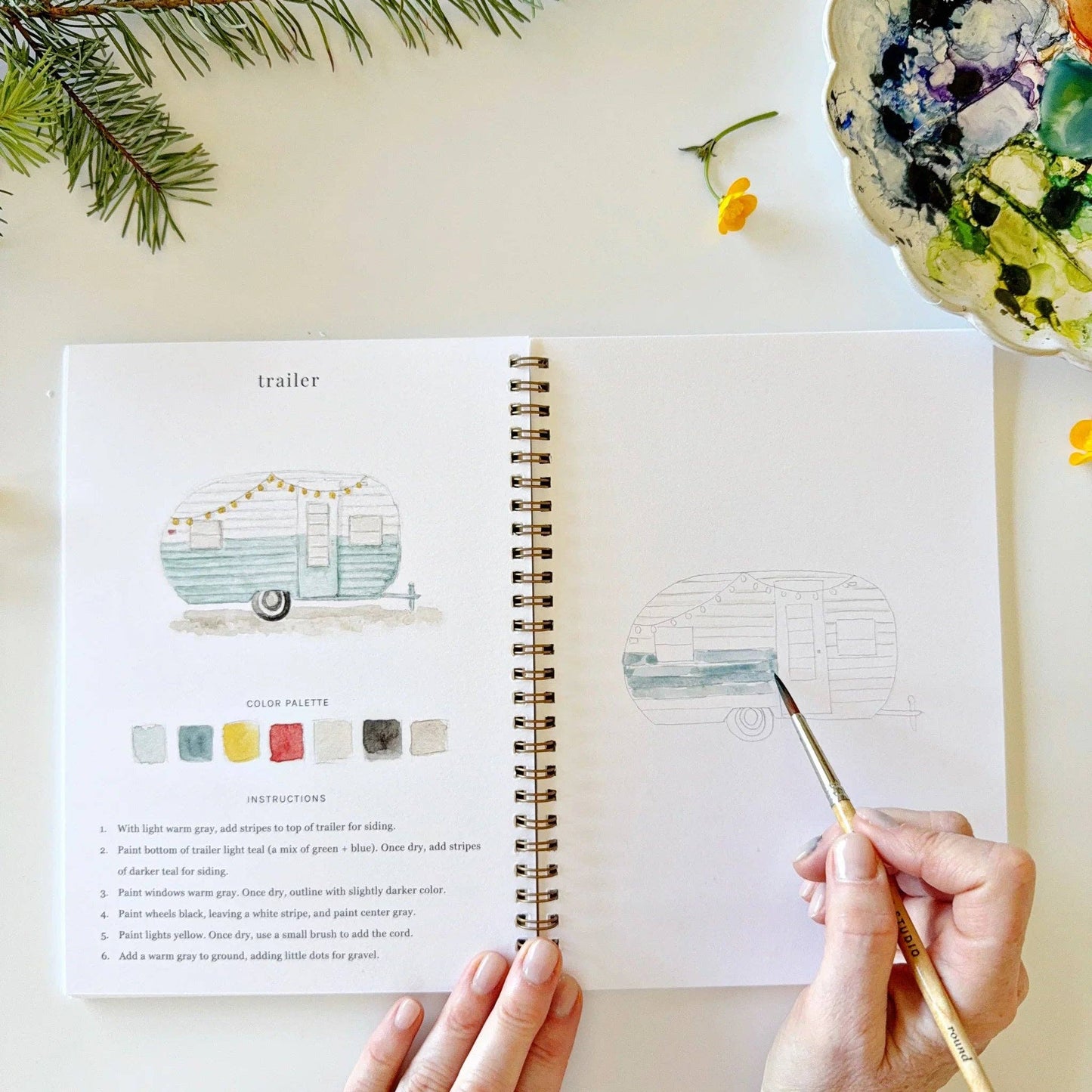 Aquarelverf werkboek - Camping - emily lex studio watercolor workbook