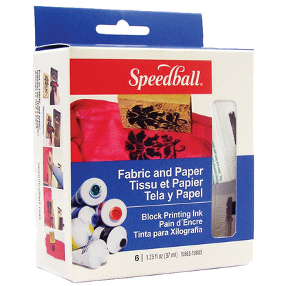 Block printing inkt set 6x 37ml Textiel en papier Speedball